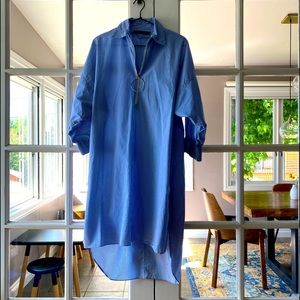 ZARA. shirt dress. size medium. oversized. office chic.